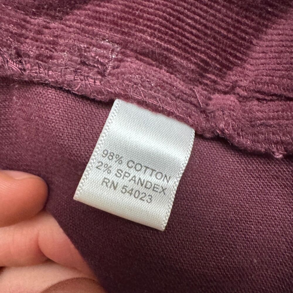 Banana Republic WE Skinny Cord Stretch Corduroy Pants Womens 26 Burgundy Casual - Picture 7 of 15